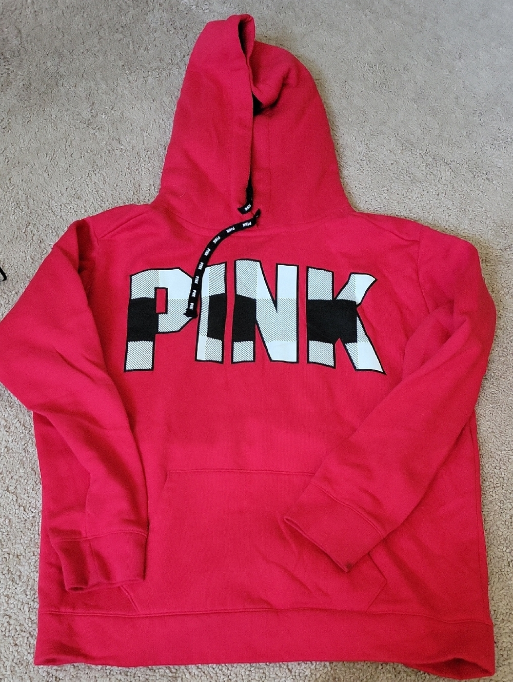 PINK Victoria's Secret Hot Pink Logo Hoodie